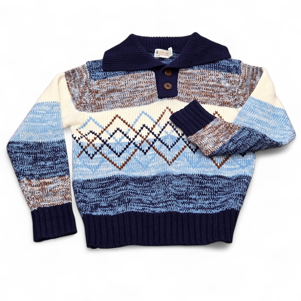 Vintage Geometric Crewneck Sweater GrandpaCore Size Large - See Measurements